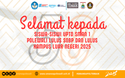 SISWA DAN SISWI UPTD SMAN 1 POLEWALI SELAMAT ATAS KELULUSAN SNBP DAN KAMPUS LUAR NEGERI TAHUN 2025